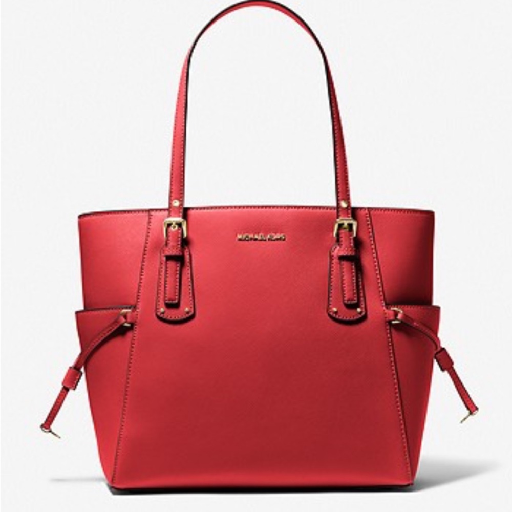 Michael Kors Voyager Saffiano Leather Tote Bag
Style# 30H1GV6T4T
NWT
Crimson - Picture 9 of 16